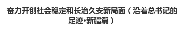 【欧宝注册网（中国区）首页】奋力开创社会稳定和长治久安新局面（沿着总书记的足迹·新疆篇）