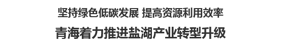 【欧宝注册网（中国区）首页】坚持绿色低碳发展 提高资源利用效率   青海着力推进盐湖产业转型升级